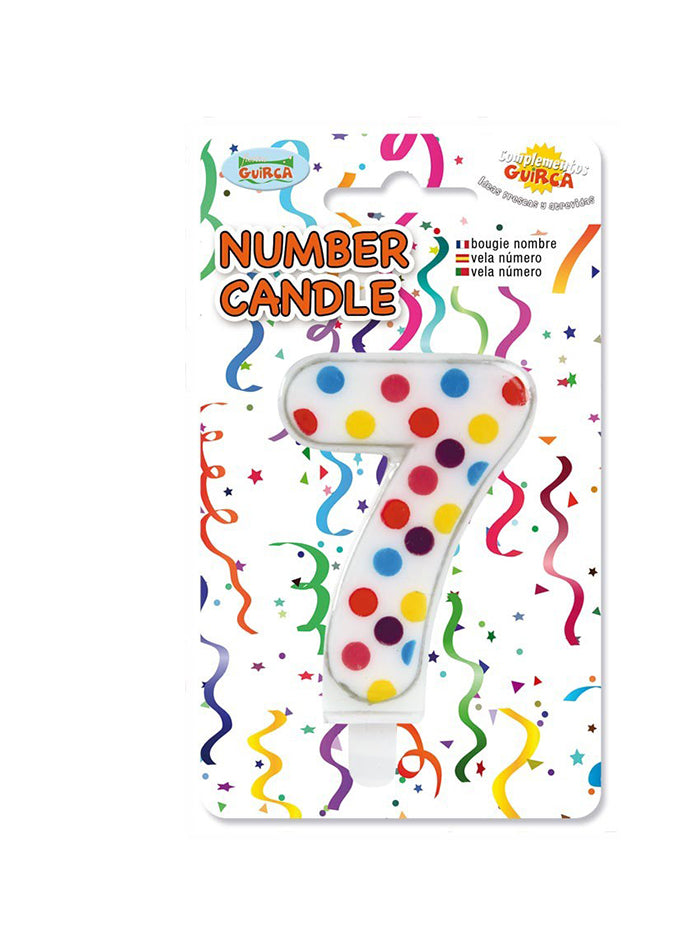 Bougie d'Anniversaire Confetti Chiffre 7