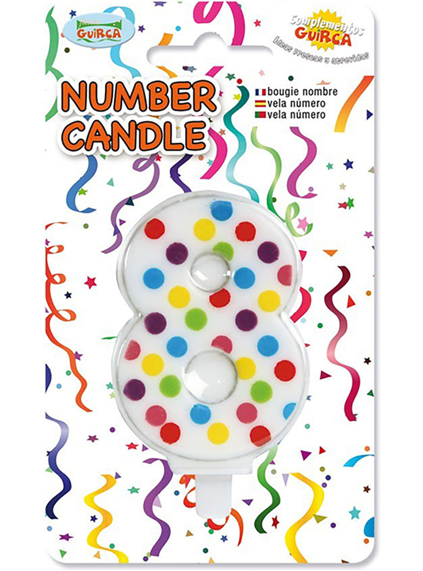 Bougie d'Anniversaire Confetti Chiffre 8