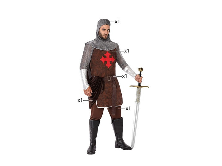 déguisement de chevalier 5pcs homme