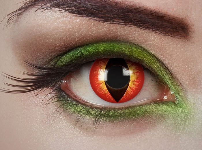 lentilles de contact chat démon orange jaune 12 mois