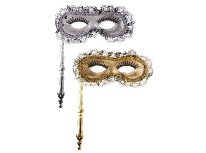 masque vénitien avec dentelle et baguette mix adulte