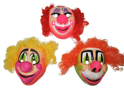 masque coque de clown avec cheveux mix