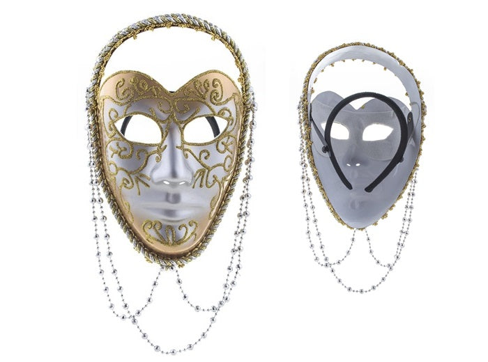 masque coque vénitien visage or argent luxe adulte