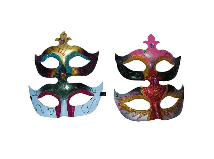 masque loup paillettes et strass diadème mix