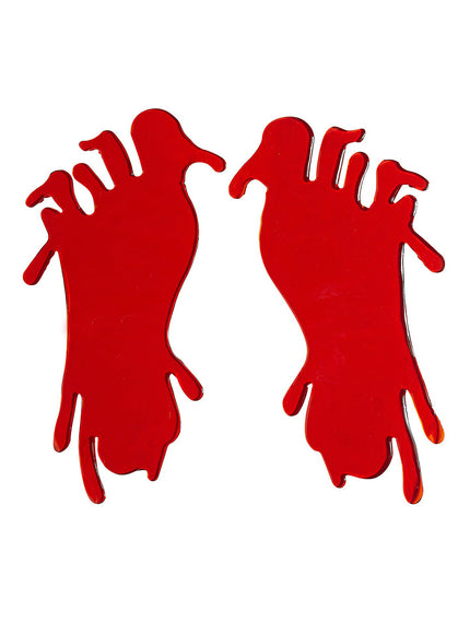 Ensemble de deux autocollants de pieds sanglants