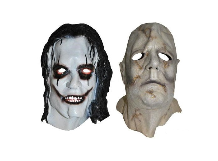 masque latex de zombie cheveux noirs