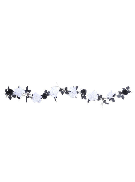 Guirlande de morts et roses blanches à lumière changeante