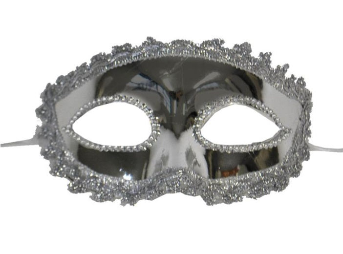 masque dentelles et strass argent adulte