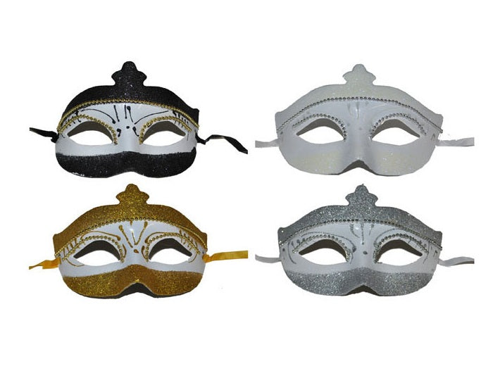 masque loup avec perles et paillettes mix