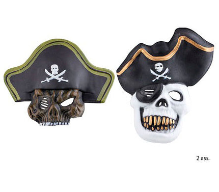 masque coque tête de mort pirate avec chapeau mix