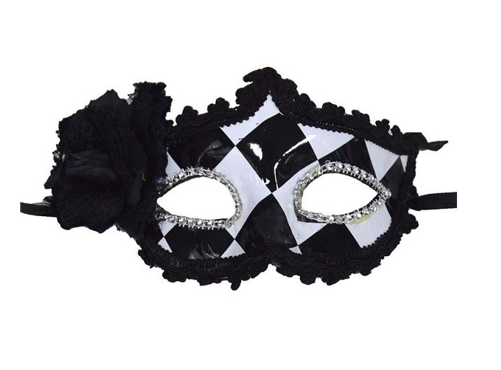 masque loup vénitien avec fleur et effet brillants