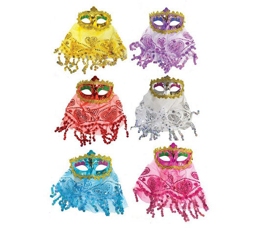 masque loup oriental avec broderies et voile mix