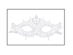 masque loup luxe dentelle avec symbole blanc 26cm