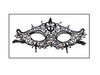 masque loup luxe dentelle avec symbole noir 26cm