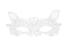 masque loup luxe dentelle avec oreilles de chat blanc