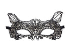 masque loup luxe dentelle avec oreilles de chat noir