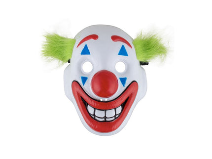 masque coque de clown avec cheveux