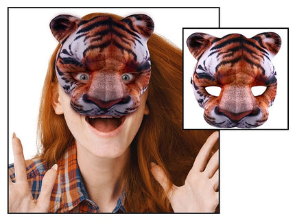 demi masque en mousse motif tigre