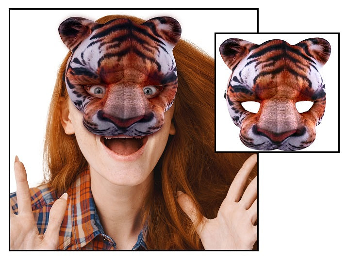 demi masque en mousse motif tigre