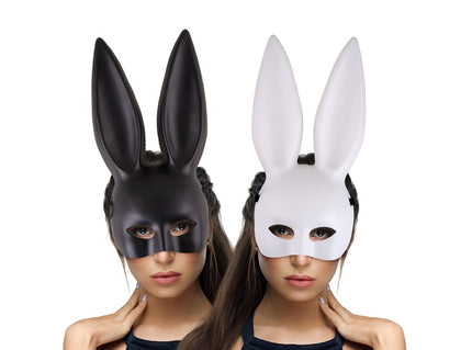 demi masque coque lapin noir adulte