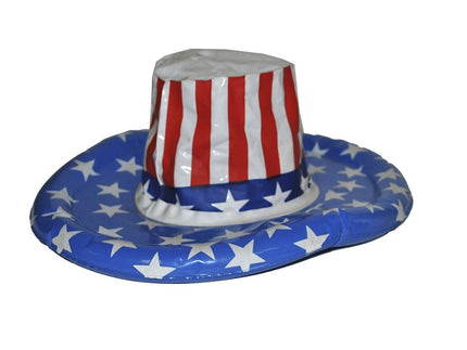 chapeau cowboy usa gonflable bleu