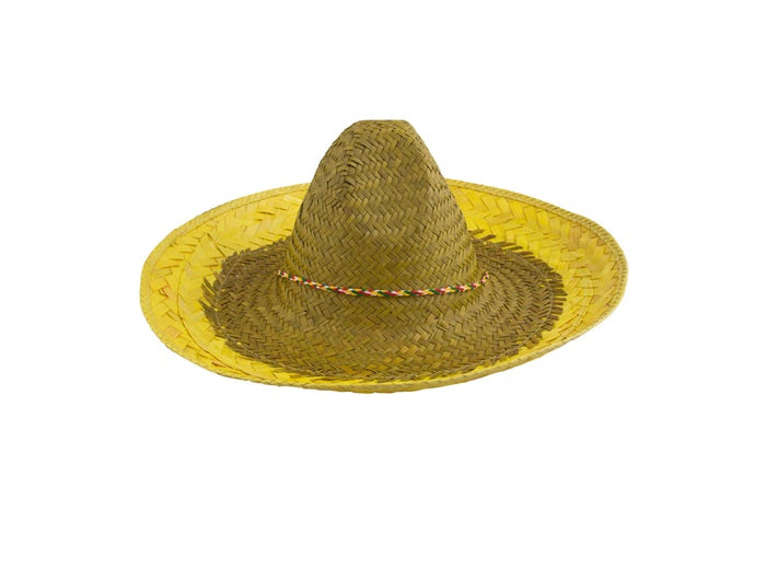 sombrero en paille jaune adulte 50cm