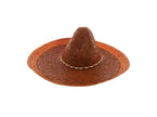 sombrero en paille orange adulte 50cm