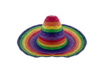 sombrero en paille rainbow arc en ciel adulte 60cm