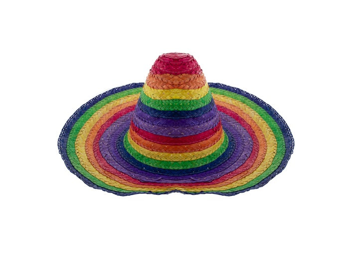 sombrero en paille rainbow arc en ciel adulte 60cm