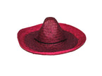 sombrero en paille rouge rose adulte 50cm