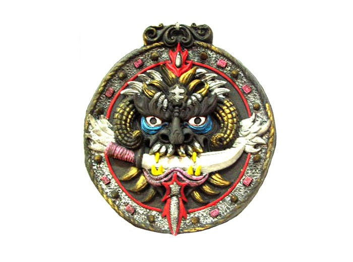 décoration murale tête démon dragon chinois luxe 56cm