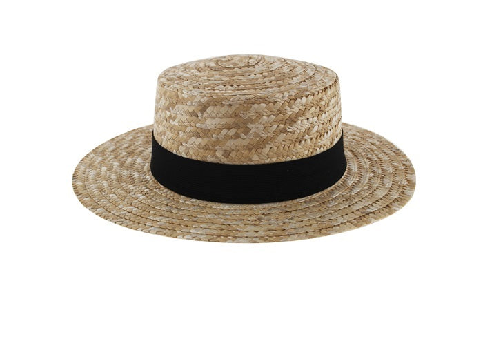 chapeau canotier avec bandeau noir enfant t50cm