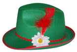 chapeau tyrolien feutrine vert avec plume adulte