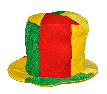 chapeau carnaval de clown rouge jaune vert