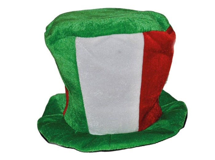 chapeau carnaval mousse italie vert blanc rouge adulte
