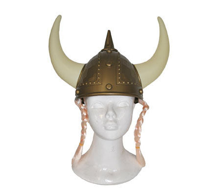 casque de viking gaulois grandes cornes et tresses