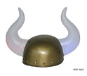 casque de viking gaulois avec 2 grandes cornes lumineuses led