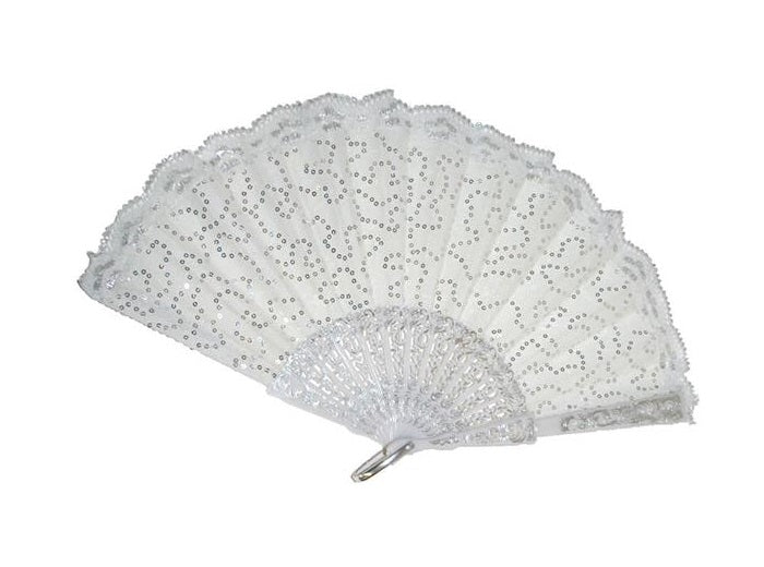 éventail dentelles blanc 24cm