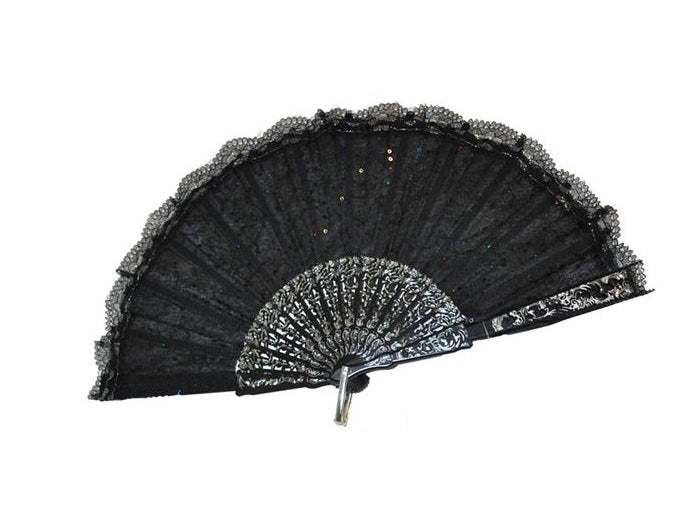 éventail dentelles noir 24cm