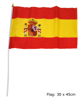 drapeau espagne 30x45cm avec baguette