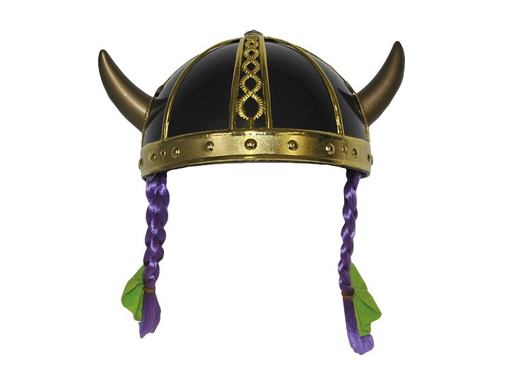 casque viking gaulois avec nattes luxe adulte