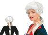 perruque rococo avec queue de cheval blanc femme