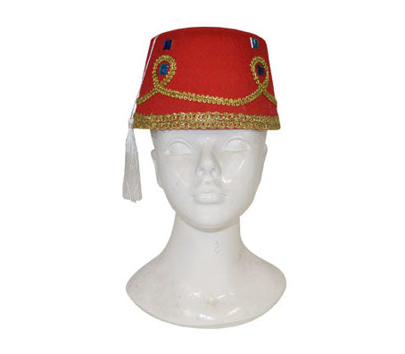 chapeau fez arabie avec ornements luxe adulte