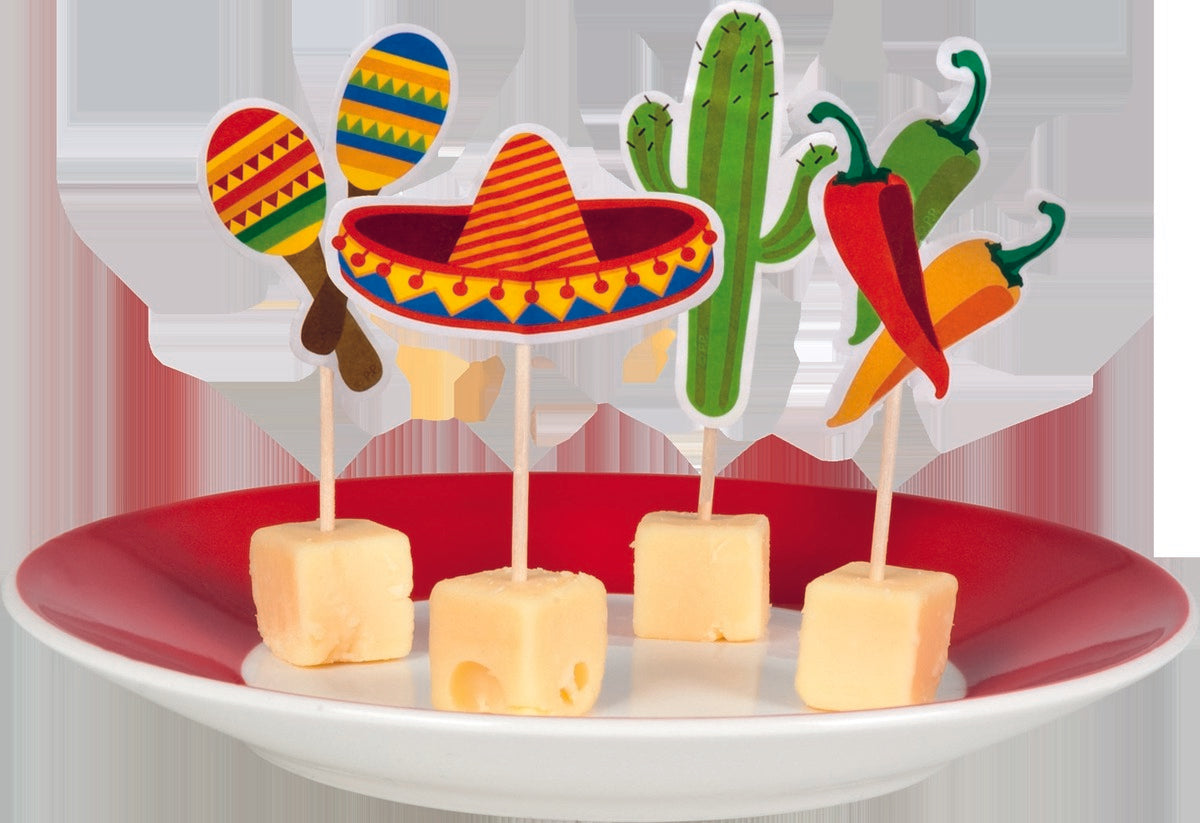 12 pics apéritifs variés fête mexicain