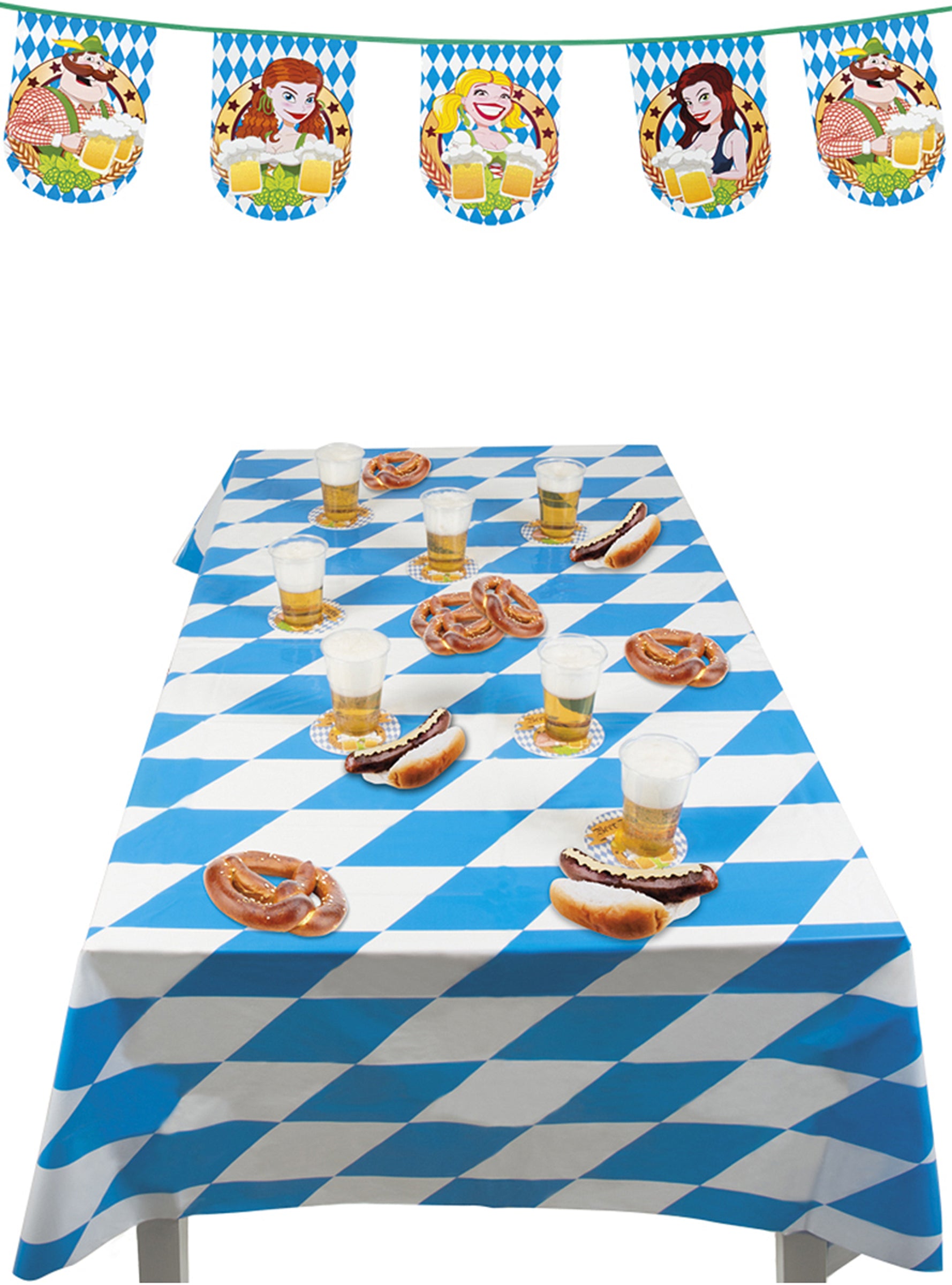 Nappe Oktoberfest bleue et blanche