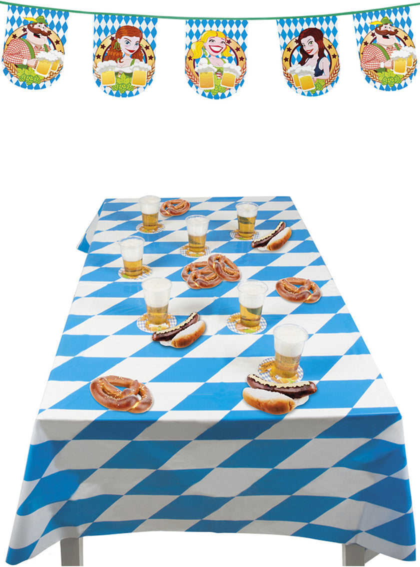 Nappe Oktoberfest bleue et blanche