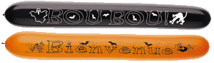lot de 5 ballons longs bannière 1m30 halloween