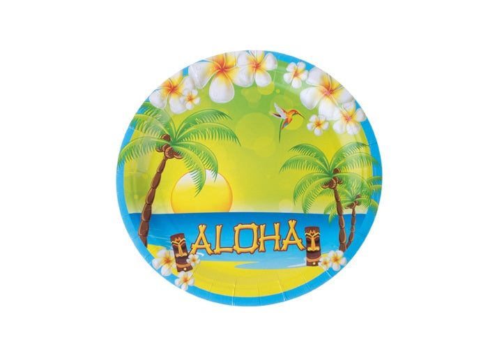 aloha lot de 8 assiettes en carton