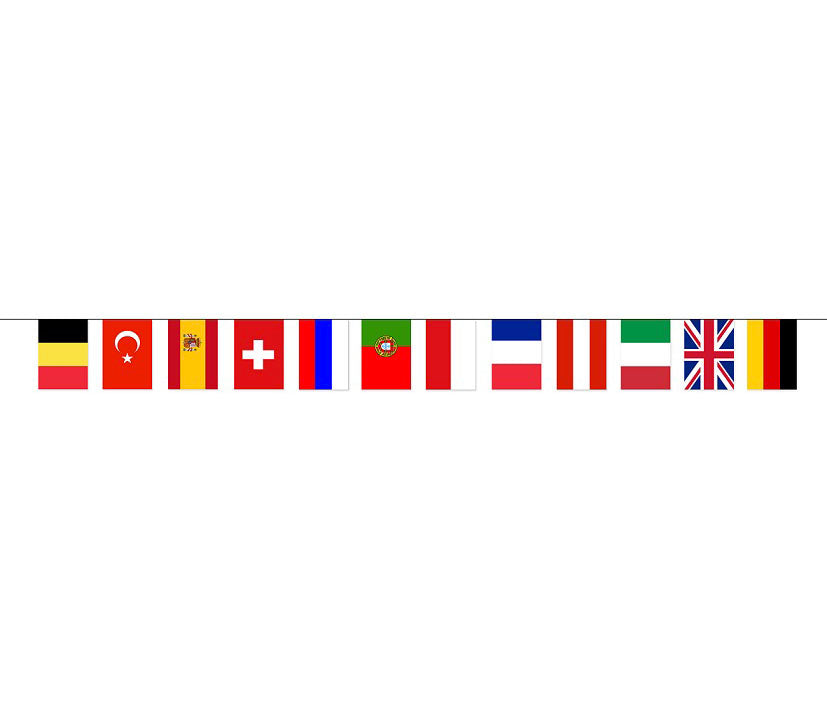 guirlande 12 fanions drapeaux europe 5m