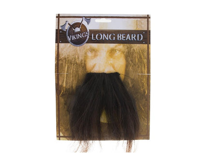 fausse moustache de gaulois viking noire longue 25cm